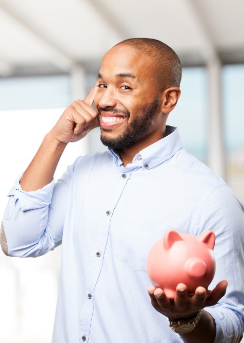 picture of a man with a piggy bank